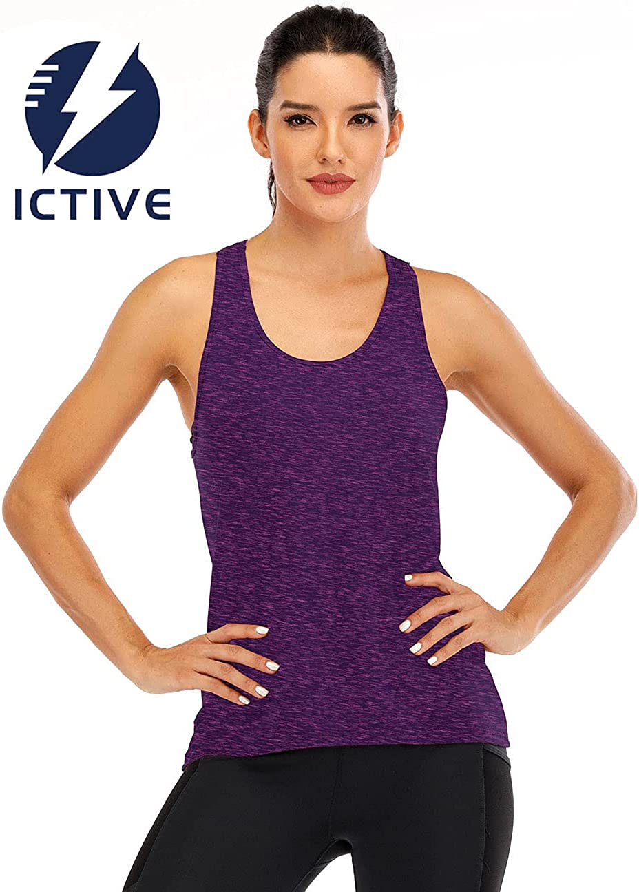 ICTIVE Womens Cross Backless Workout Tops for Women Racerback Tank Tops Open Back Running Tank Tops Muscle Tank Yoga Shirts - Image 2